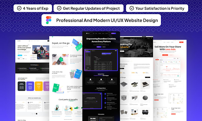 do figma modern, clean and professional website uiux design