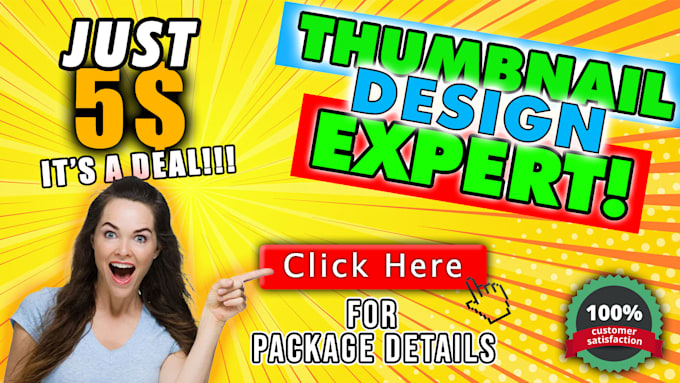design amazing click bait youtube thumbnail in 24 hours