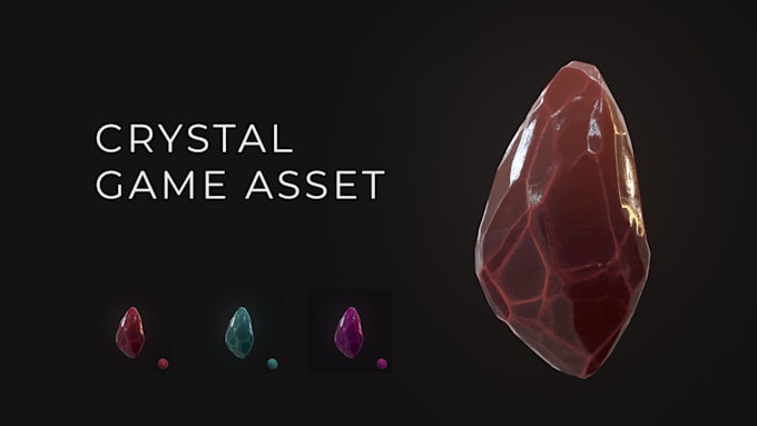 create crystal game asset in low poly