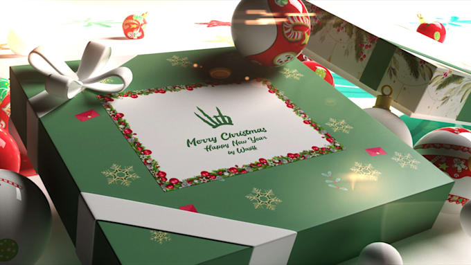 create a merry christmas and happy new year video with your logo on it