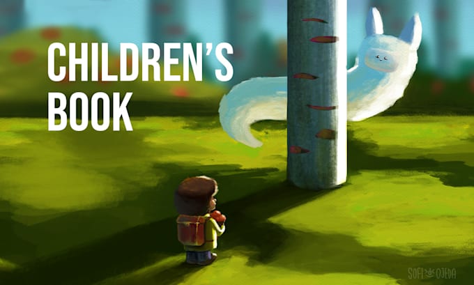 create childrens story book illustration and cover