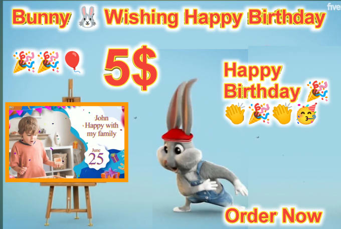 Make a bunny with birthday wish,happy birthday video by Birthdaywisher2 |  Fiverr