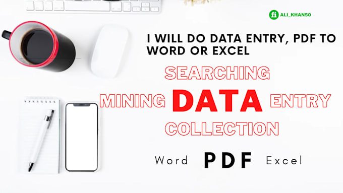 do data entry, PDF to word or excel