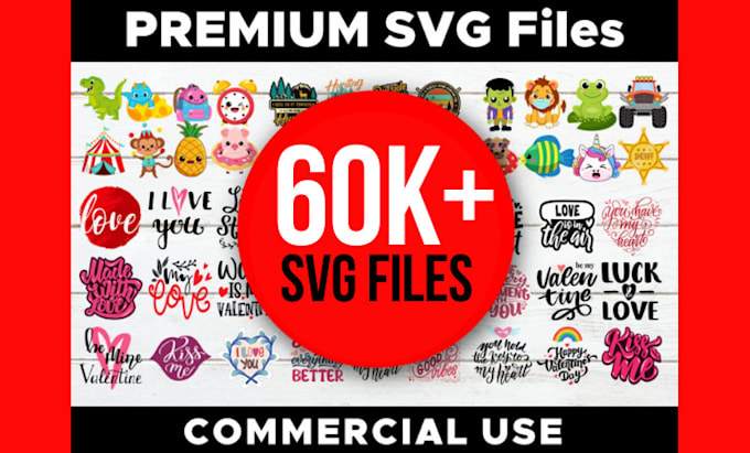 deliver 60,000 svg cut file design bundle pack
