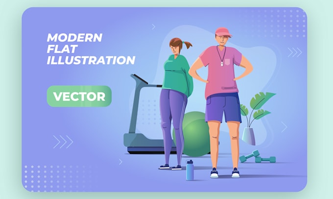 create a modern flat illustration for web and apps