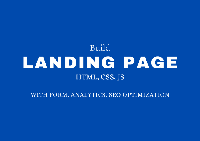 Build landing page using html, css, js by Diarpu | Fiverr