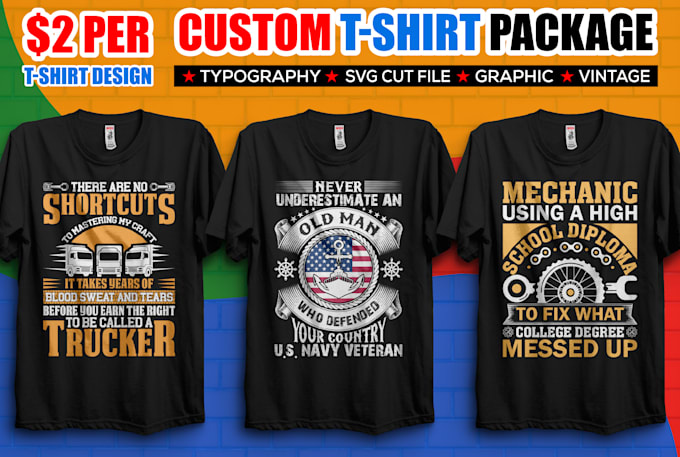 Do custom graphic t shirt design and bulk t shirt designs by - Main Image