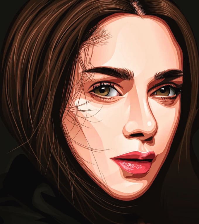 Draw cartoon realistic vector portrait from your image by Malikfahad795 ...