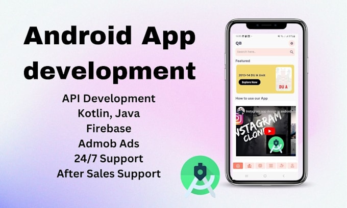 Do android app projects by android studio java kotlin by Mushaddek | Fiverr