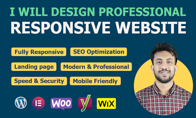 design responsive website, wordpress, wix, shopify, custom website