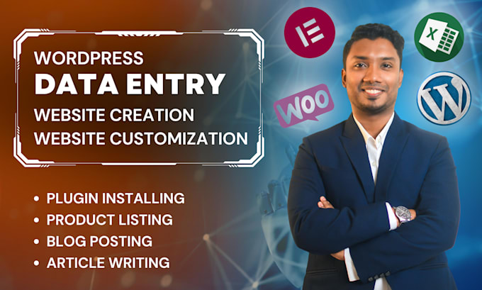 do wordpress data entry, blog post, product listing, and content upload