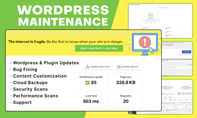 do weekly and monthly wordpress maintenance and support