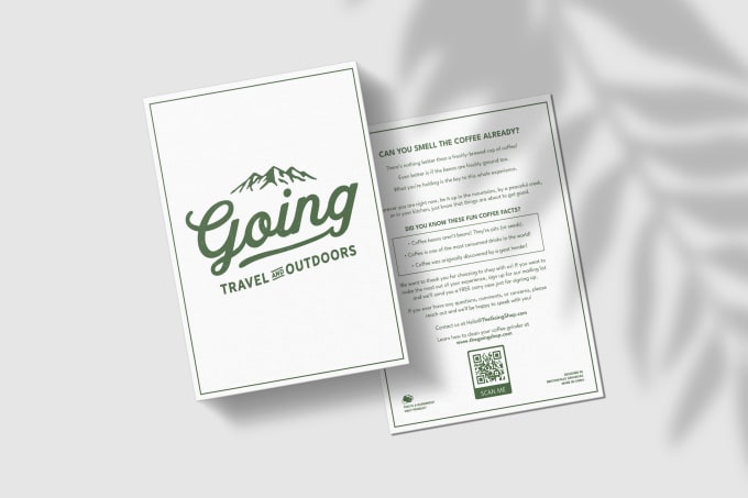 design insert card, thank you card for your product