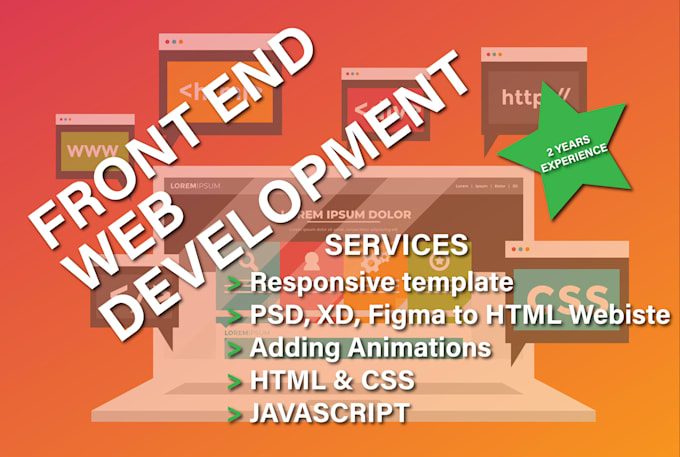 Be your front end developer using html css and javascript by Missemraza ...
