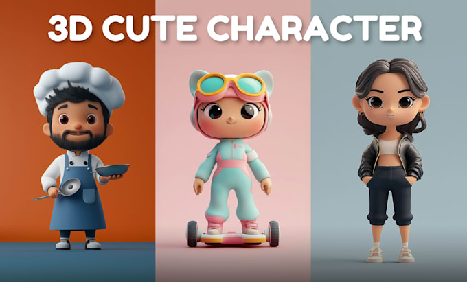 design 3d cute characters, animals, cartoon modeling for your mascot or 3d print