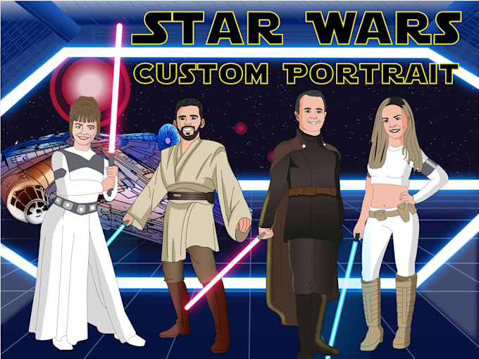 draw you as a star wars cartoon character