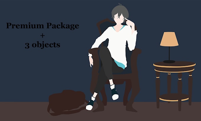 draw your character in lineless, flat color, vector style