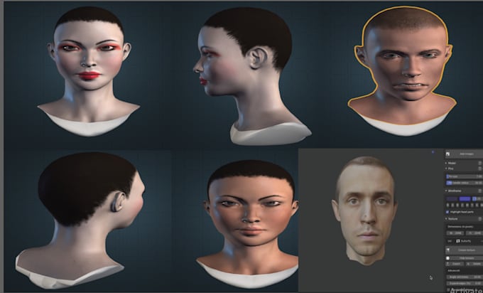 Create realistic 3d human character model, with texture and rig by ...