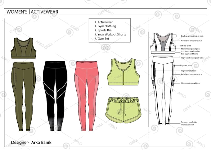 creat women activewear design for you