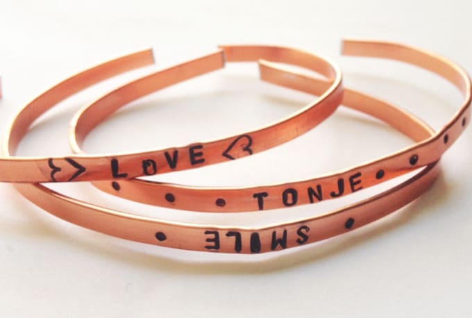 make you a personalized bendable bangle, copper