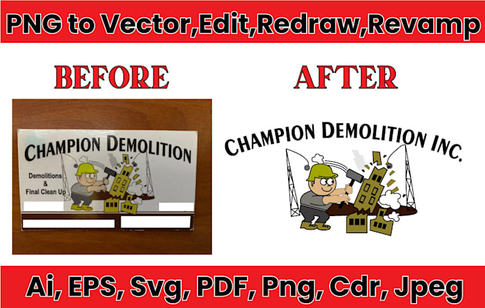 Png to vector, redraw, modify your logo or image into a vector ai, eps ...