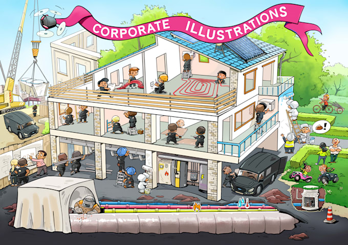 draw detailed hidden object or search and find illustrations