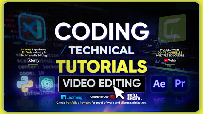 do video editing for coding tutorial explainer and online courses