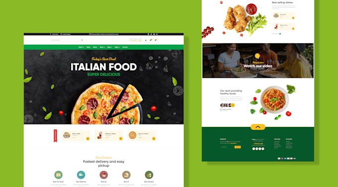 build food delivery or restaurant wordpress website