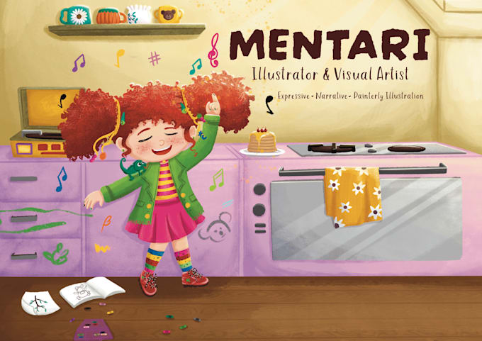 illustrate children book with warm and vintage illustration