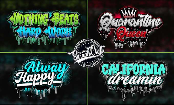 create custom graffiti typography for t shirt and font logo