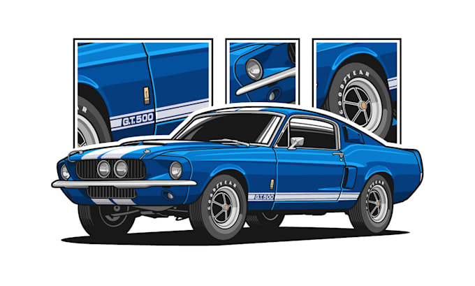 draw custom vector car illustration