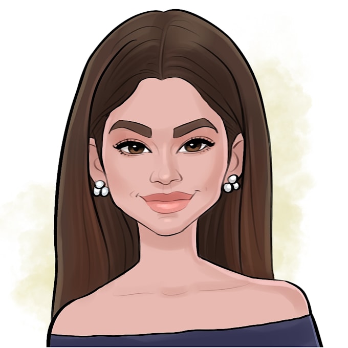 draw a beautiful cartoon portrait