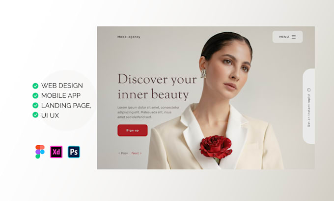 design your website  or adaptive web page UI UX interface