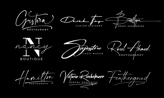 Design handwritten, signature, cursive logo by Shohanur2992 | Fiverr