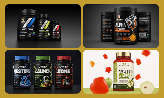 create professional supplement packaging and jar label