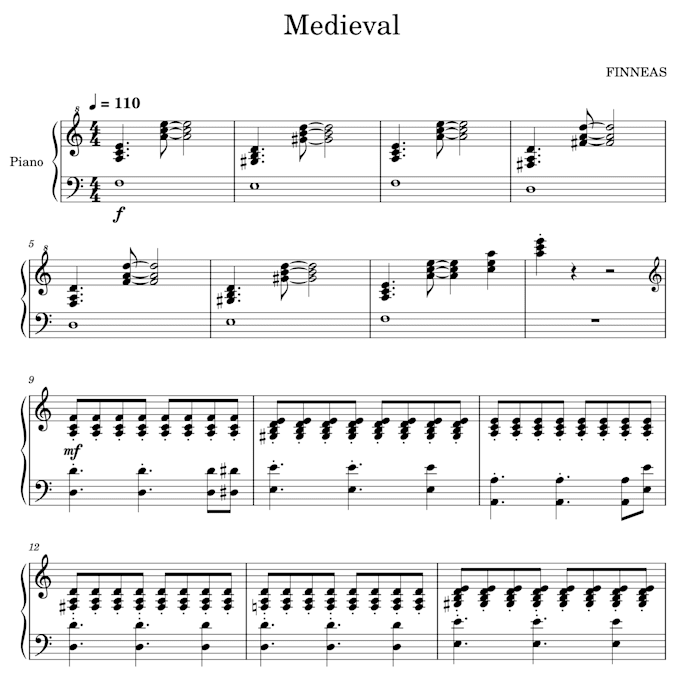 Instrumental parts transcription on a music sheet by Ericsilke Fiverr
