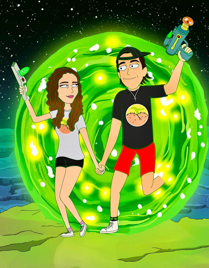 Draw custom rick and morty characters by Mrenee34 Fiverr