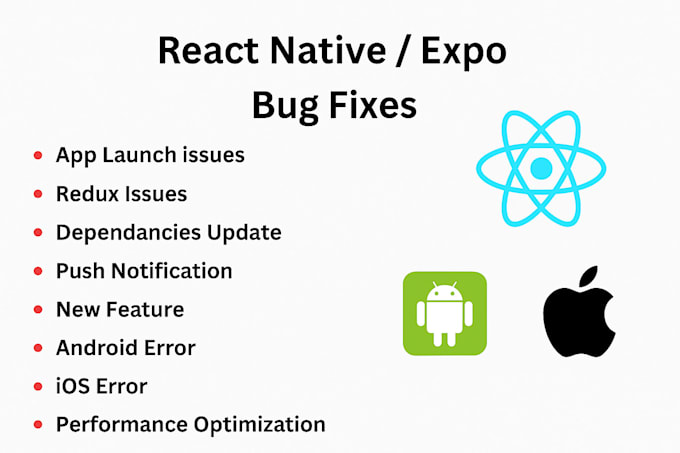 fix bugs in your react native and expo project