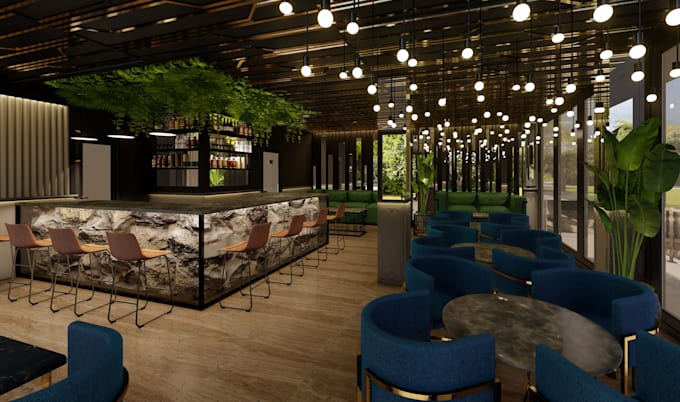 restaurant interior design and renders