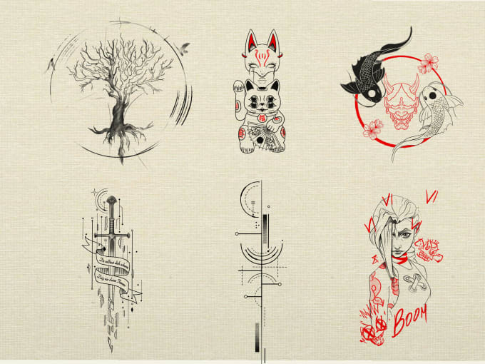 I will create a custom minimalist or geometric tattoo design in my style