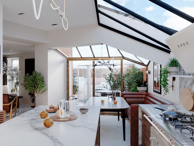3d visualization of a room or apartment and light scenes