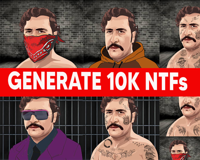 create randomly generated nft characters of 1k, 5k or 10k pfp characters