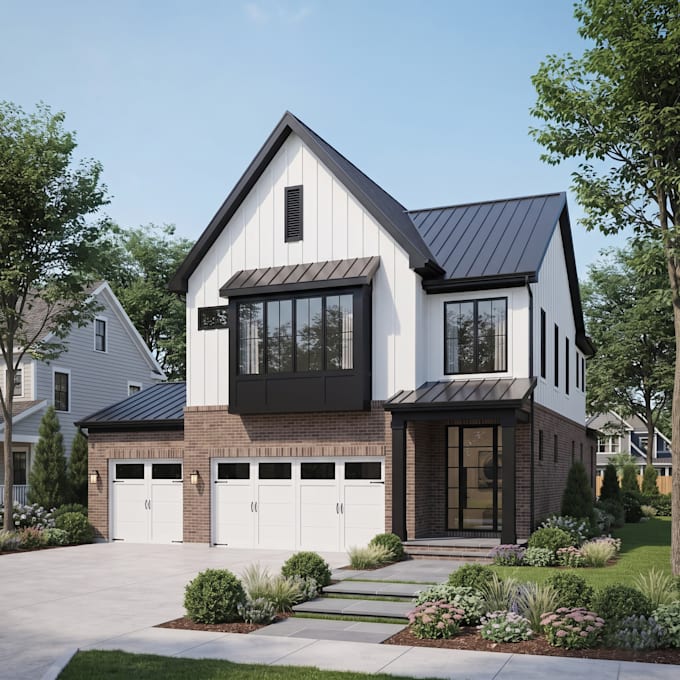 create a 3d house model, floor plan and realistic renders