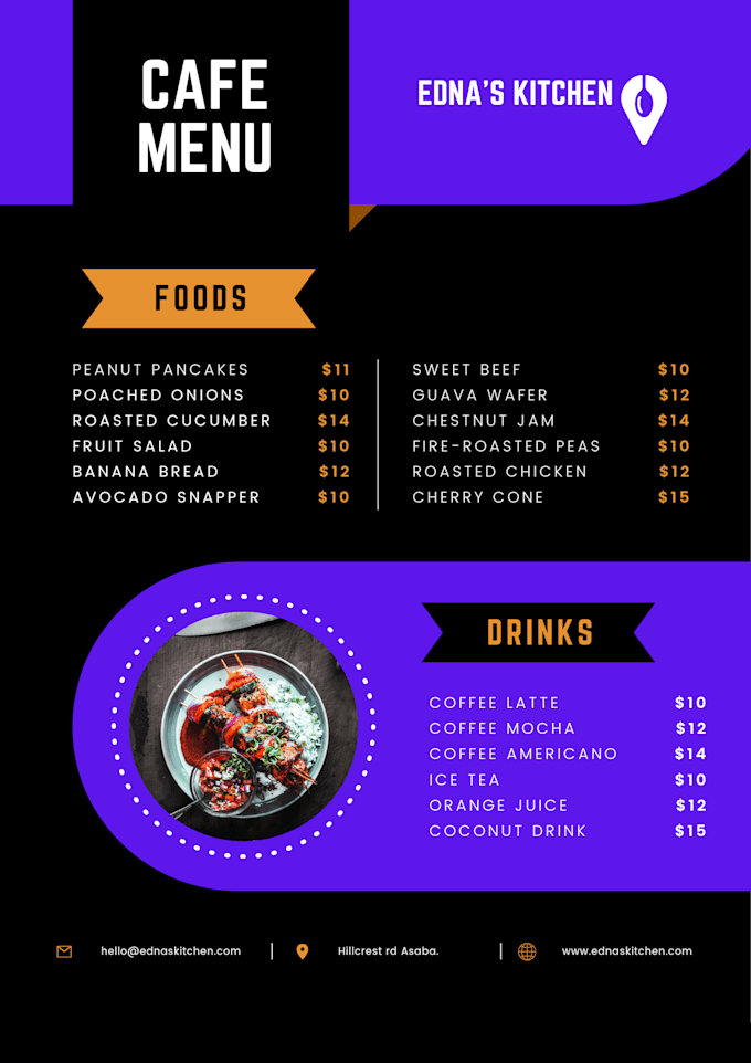 Design a beautiful menu for your restaurant using canva by Succedee ...