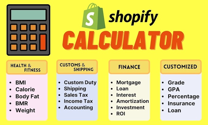 build custom shopify web calculator