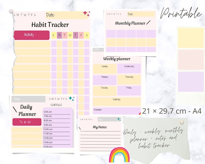 Design a beautiful printable planner by Ruthnoguera | Fiverr