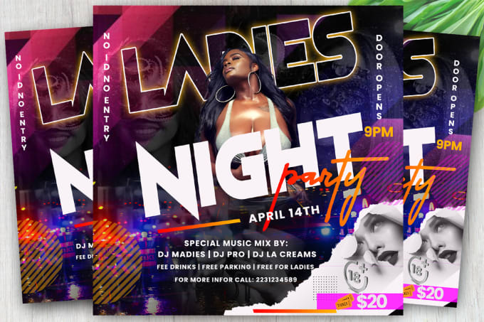 create elegant party flyer and event flyer within 4 hours