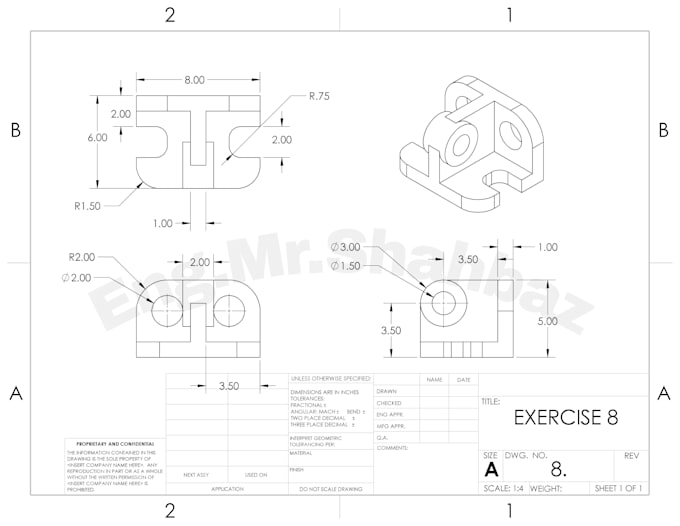 2d drawings and 3d models on solidworks software