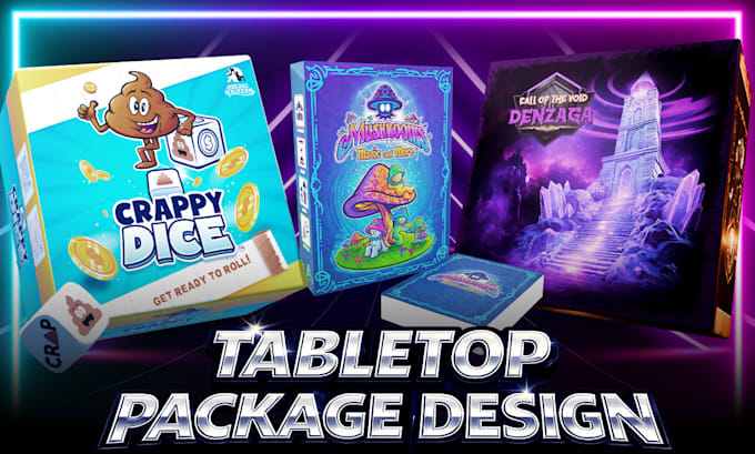 design a pro level tabletop game box and packaging template
