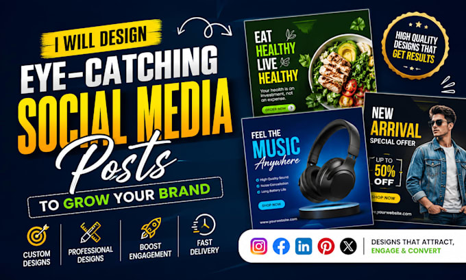 design eye catching social media posts to grow your brand
